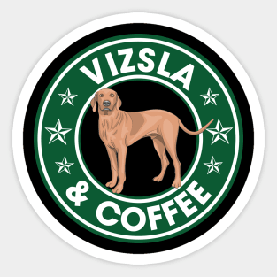 Vizsla And Coffee Sticker